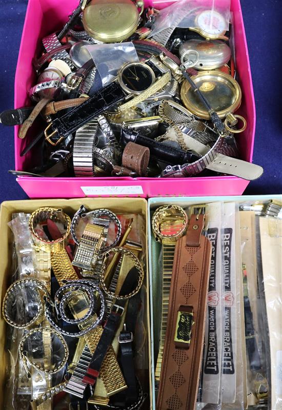 A quantity of assorted wrist watches and straps.